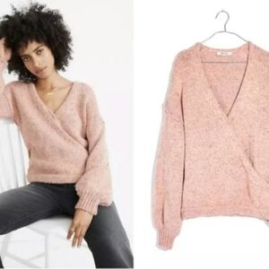 Madewell Beresford wrap front pullover sweater XS